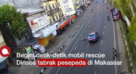Viral Mobil Rescue Dinsos Tabrak Lari Pesepeda di Makassar, Pengendara Diburu